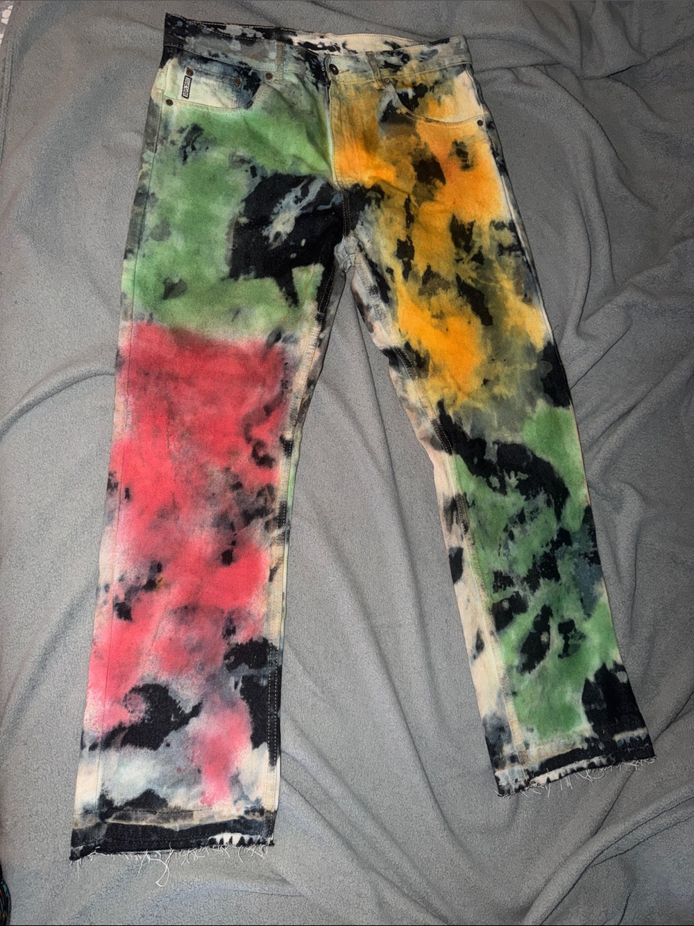 Chiefin heavily tye dye jeans